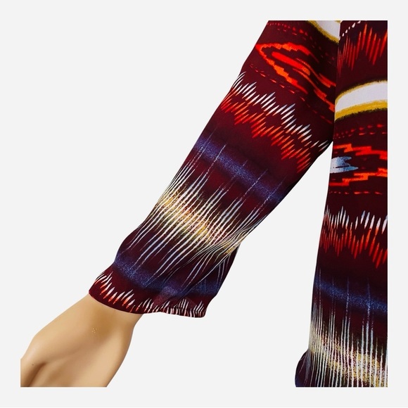 Cato casual pullover top M multicolor long sleeves round neck abstract print - Picture 4 of 13